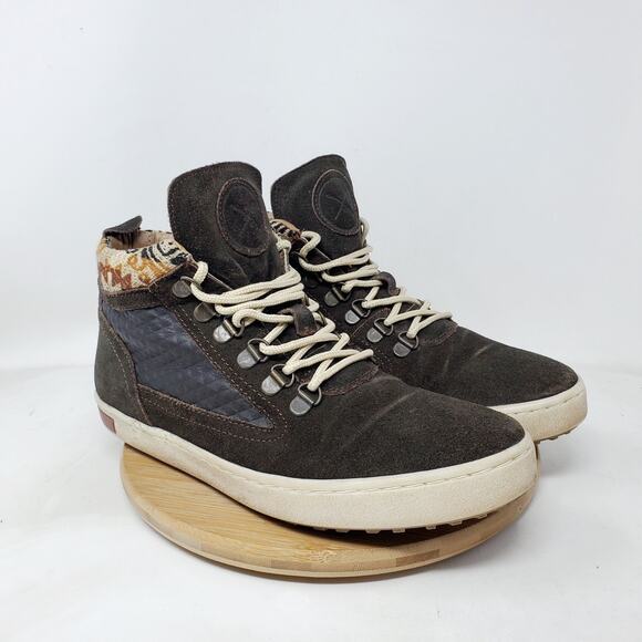 Inkkas Woods Camping Boot Shoes Womens 10 Brown Suede Aztec High Top Sneakers - Picture 1 of 12